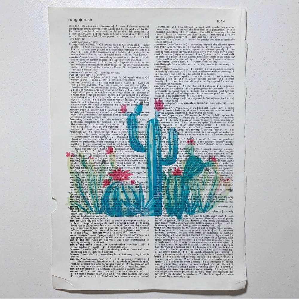 Dictionary Art Print Cactus Desert, Vintage Art Print, Dictionary Print